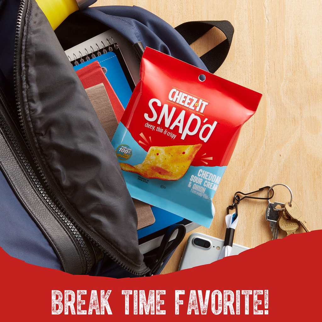 Snack phô mai Cheez-it Snap'd gói 21g/ USA - Không Cholesterol - Cheesy, Thin & Cripsy