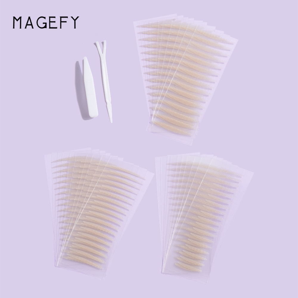 Set 30 miếng dán kích mí Magefy lưới một mặt + nhíp + nĩa Y