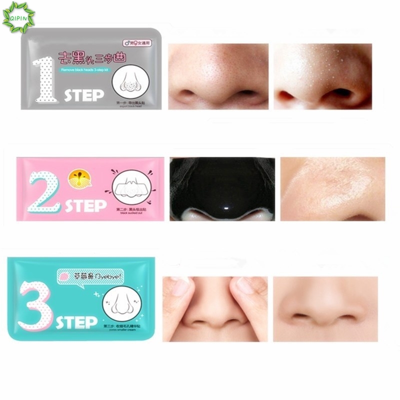 [Hàng mới về] Mặt Nạ Lột Mụn Đầu Đen Qipin 3 Bước Làm Sạch Da