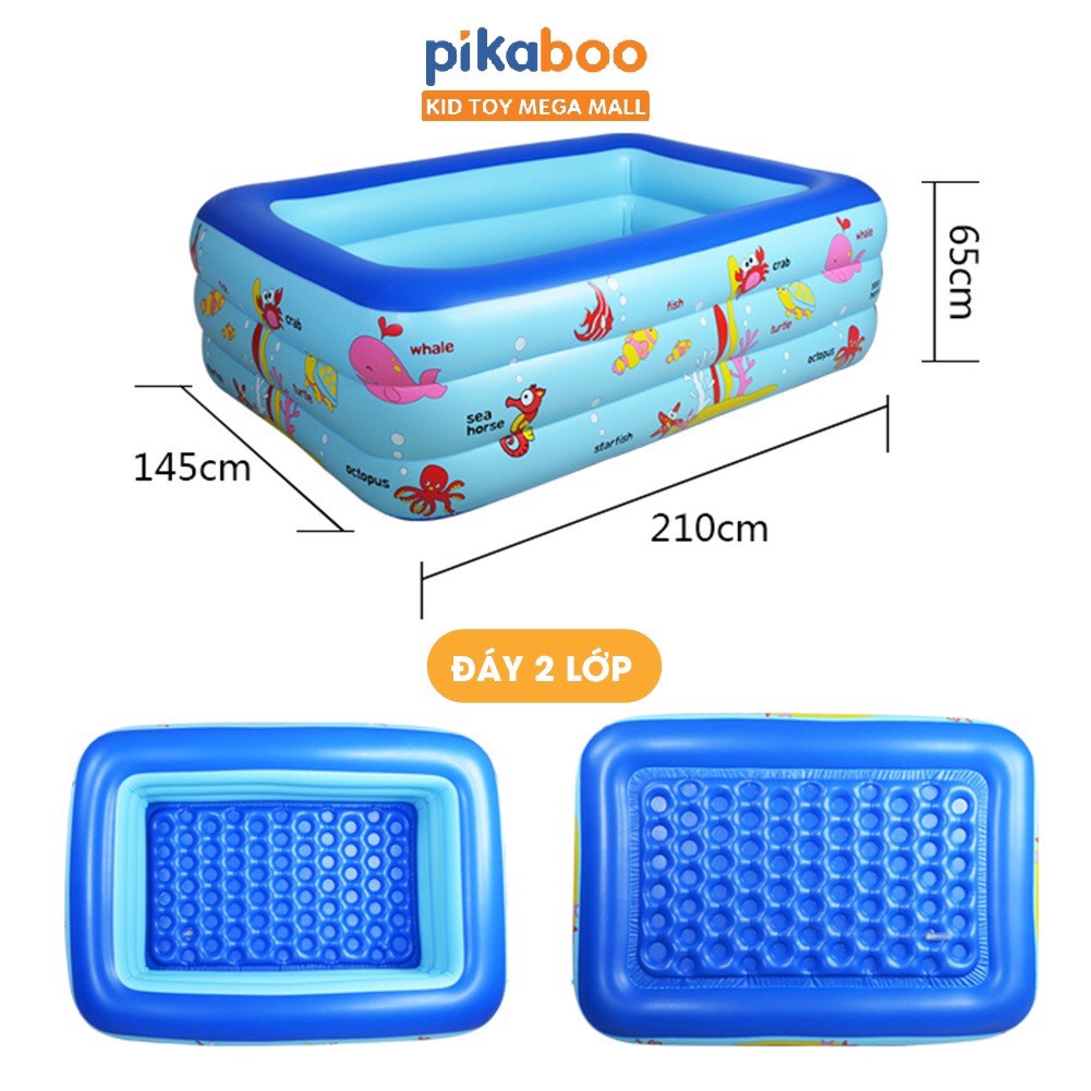 Bể bơi phao cho bé thành cao 3 tầng hồ bơm hơi ❤️Đủ Cỡ❤️ chất liệu dày cho bé