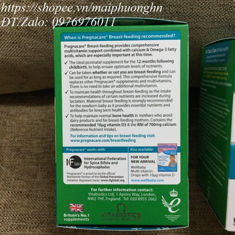 Vitamin Tổng Hợp Cho Phụ Nữ Sau Sinh Pregnacare Breast-feeding (Anh)