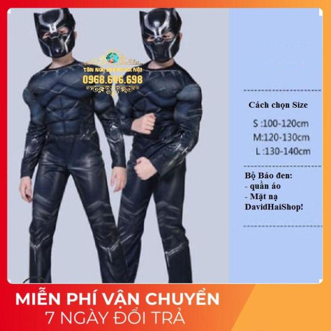 ( CÓ SẴN ) Bộ quần áo hóa trang siêu nhân Báo đen Black PanTher Trẻ Em SIÊU ANH HÙNG