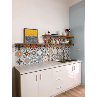 Decal Gạch Bông D7 - Set 30 ô 20x20cm - Decal dán tường Trang trí