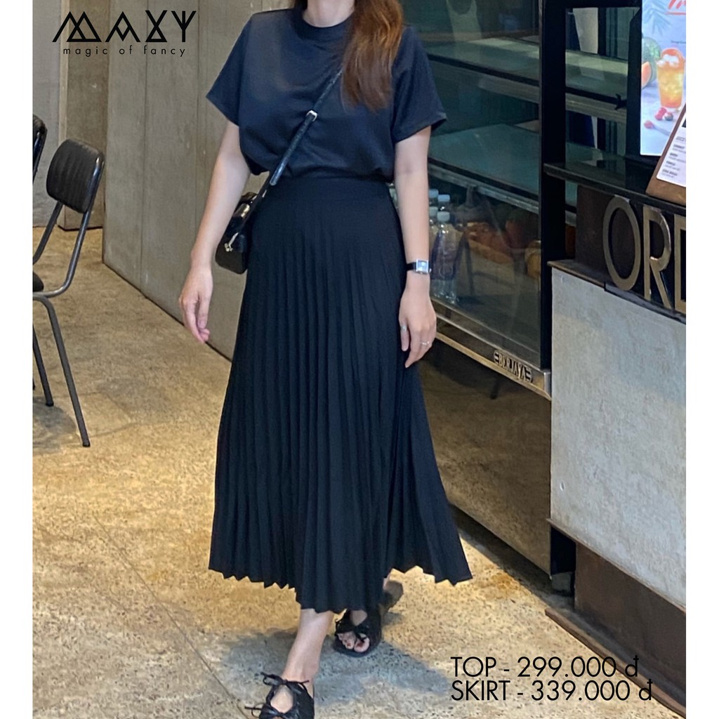 Chân váy dài xếp ly rẻ quạt long pleated skirt Maxy Workshop