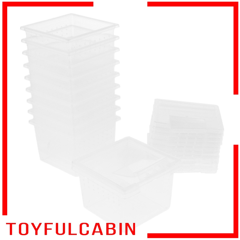 Set 10 Hộp Đựng Thức Ăn Bằng Acrylic Cho Bò Sát / Thằn Lằn / Bò Sát