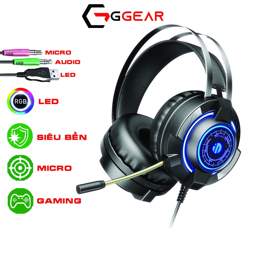 Tai nghe chụp tai headphone gaming GGear Inphic HG2 chuyên game cho game thủ âm thanh vòm chống ồn chống đau tai