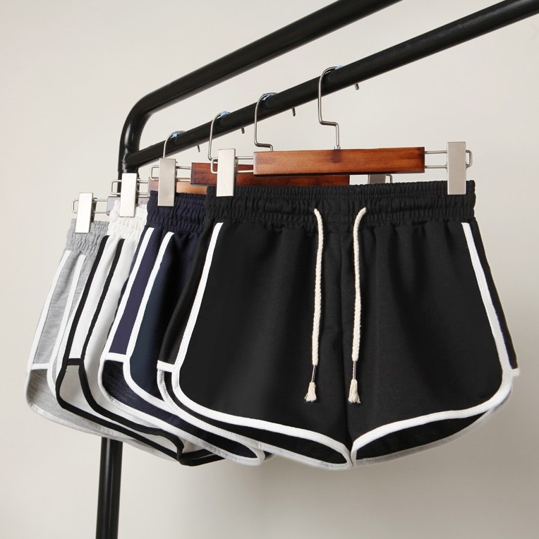 Quần Short Thể Thao Lưng Cao Ống Rộng Phong Cách Hàn Quốc Cho Nữ