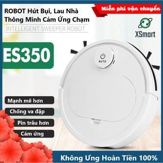 Robot Hút Bụi Lau Nhà Thông Minh ES350 PRO Cao Cấp 3 Trong 1, Cảm Biến Chạm, Chống Va Chạm Thông Minh Có Led