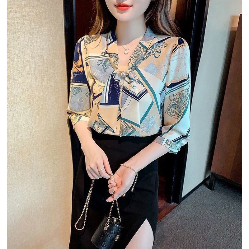 Áo Sơ Mi Vải Voan Lụa Dáng Rộng Phong Cách Vintage Trẻ Trung Thời Trang Mùa Hè 2022