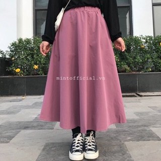 Chân váy màu tím hồng