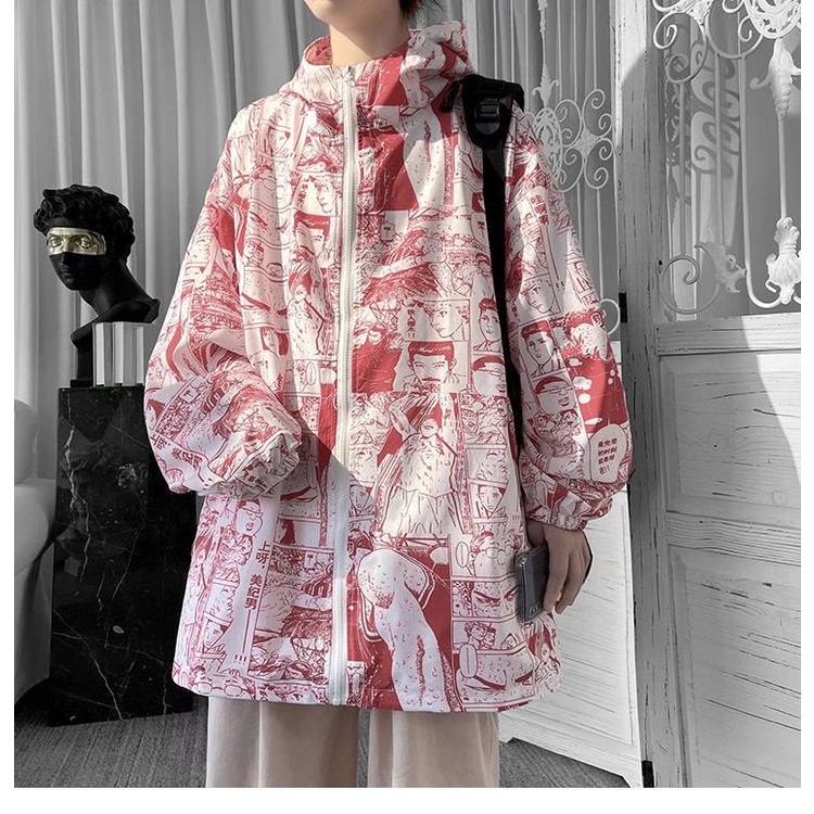 Áo Khoác Có Mũ Trùm In Hình Anime Thời Trang Mùa Thu Đông Dành Cho Nam