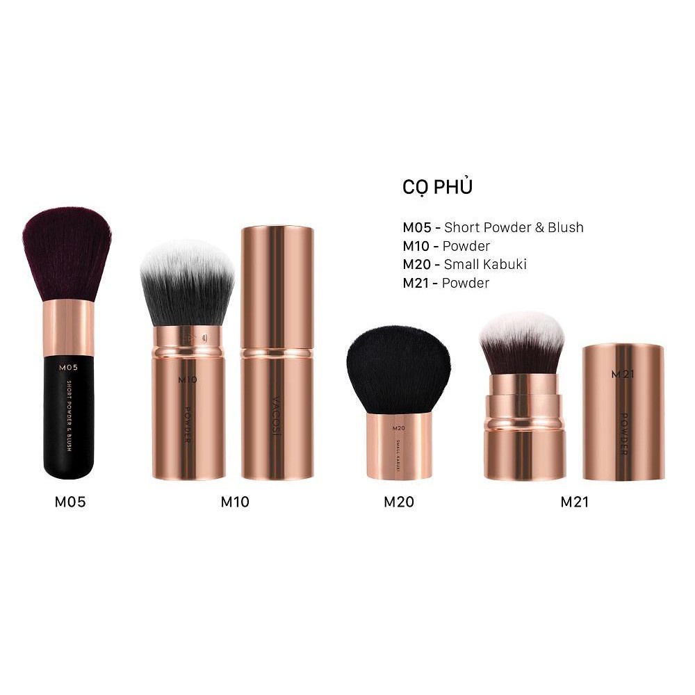 [Đại Lý Chính Thức] Cọ Phủ Phấn Và Má Hồng Bỏ Túi Vacosi Short Powder &amp; Blush Brush M05