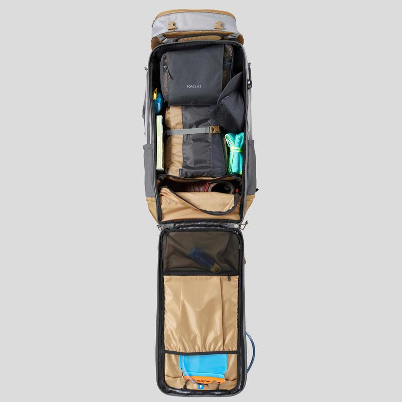 Balo du lịch Decathlon Forclaz 70l travel 500 cho nữ - xám