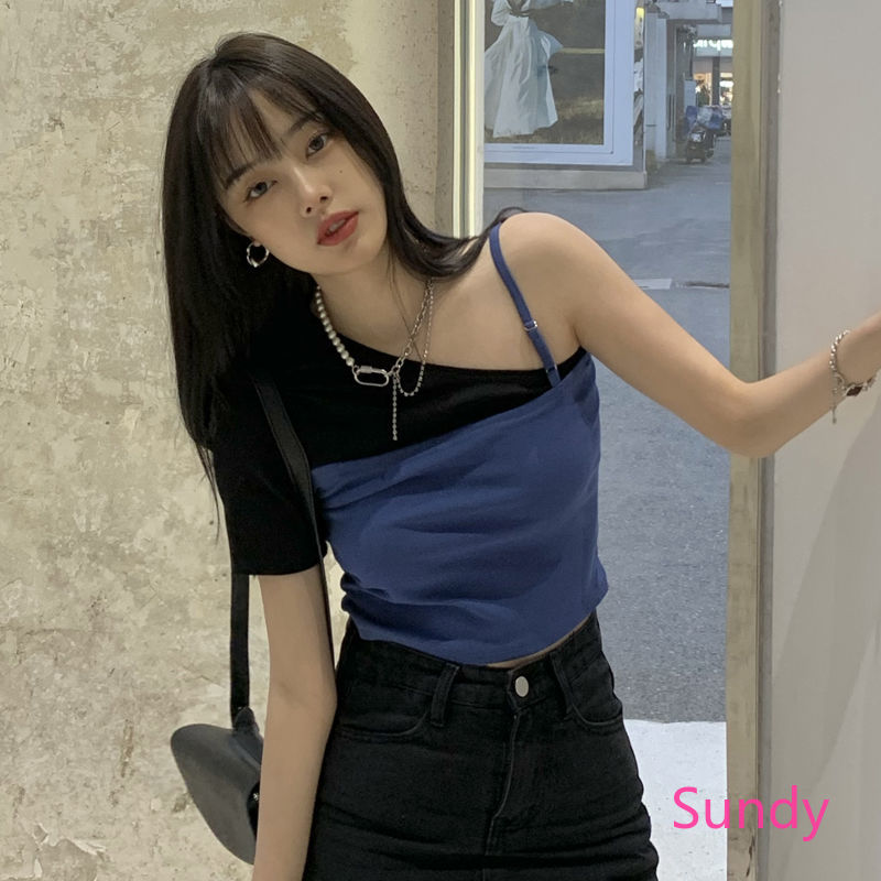 Áo Croptop Tay Ngắn Thiết Kế Thanh Lịch Cho Phái Nữ