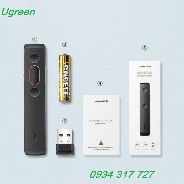 Bút trình chiếu PowerPoint Laser hãng LP180 60327 không dây điều khiển từ xa 100m