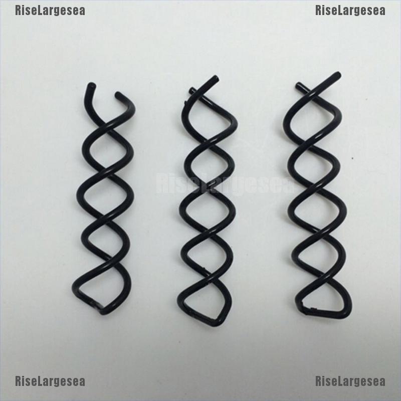 (Hàng Mới Về) Bộ 10 Lò Xo Xoắn Ốc Màu Đen Dùng Để Uốn Tóc