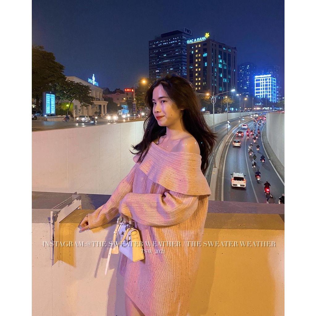 (Ảnh thật) Áo len trễ vai bản to trùm mông mặc 2 kiểu the.sweaterweather TSW | BigBuy360 - bigbuy360.vn