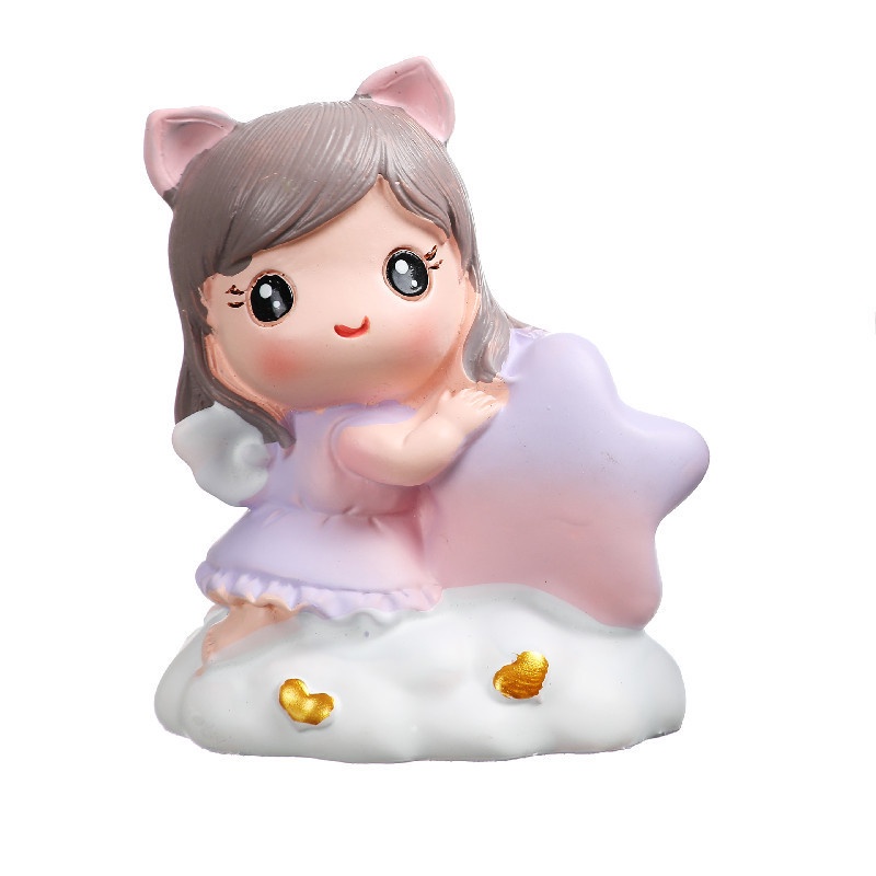 phụ kiện bánh kem sinh nhật [FREESHIP❤️] em bé sừng ôm trăng sao