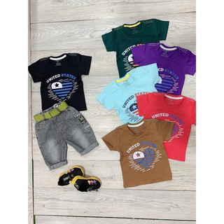 áo thun mẫu mới cho bé trai và bé gái(nt hoặc ghi chú cho shop để chọn màu nhé)