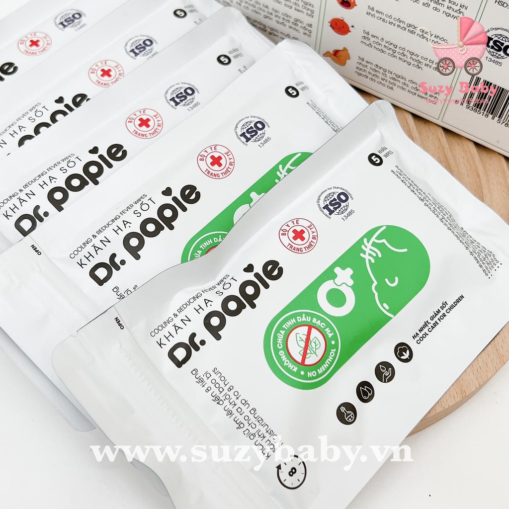 KHĂN LAU HẠ SỐT CHO TRẺ SƠ SINH DR.PAPIE, Suzy baby