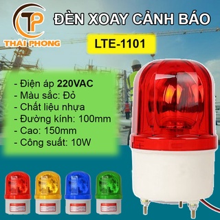 Đèn quay cảnh báo không còi, điện 220v, đèn báo động, đèn công trường lte-1101 220v