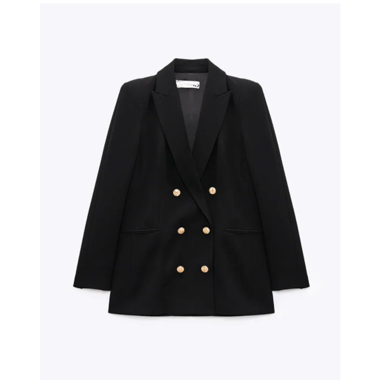 ÁO KHOÁC BLAZER ZRA NỮ CHIẾT EO VẠT ĐẮP CHÉO MÀU ĐEN - 2761/244