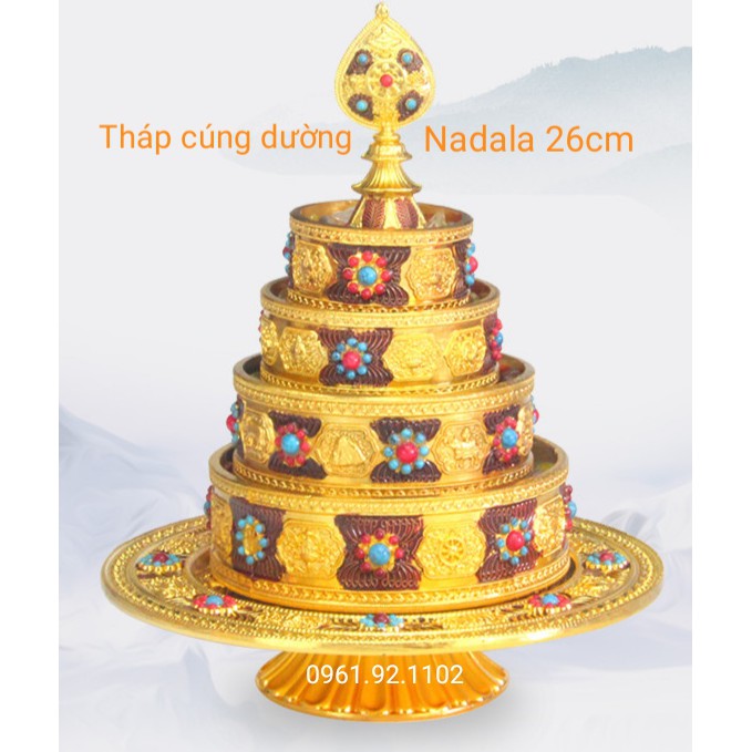 Tháp cúng dường Madala có chân (hàng y hình ko kèm đá )