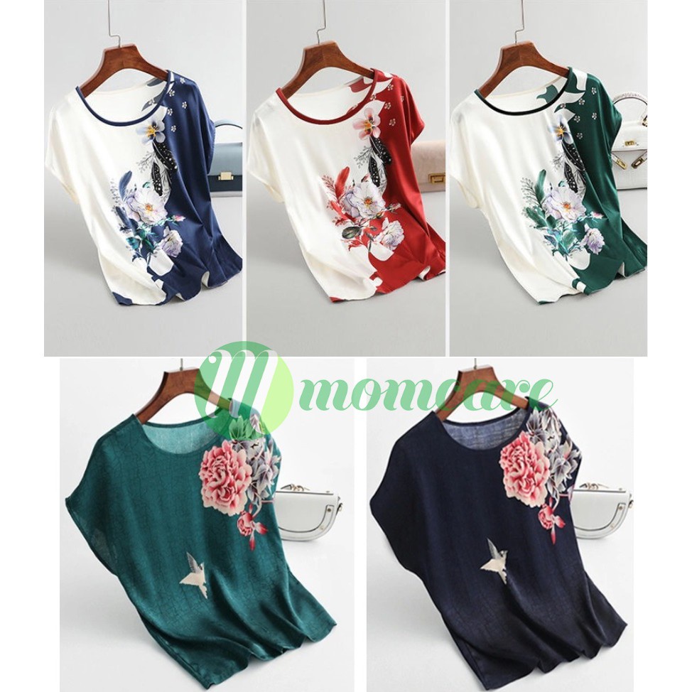 ﺴ❁Áo cho người lớn tuổi A59a - thun kiểu trung niên U40 U50 U60 đẹp thời trang mùa hè sang trọng cao cấp Bigsize Giá Rẻ