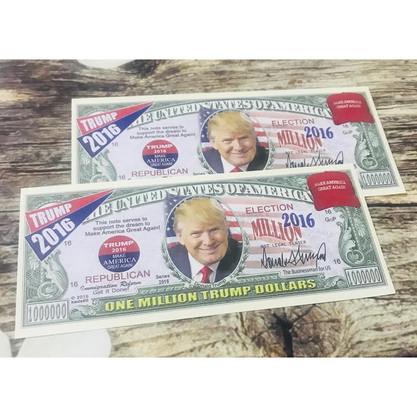 Tờ hình Tổng thống Mỹ Trump playmoney 1 triệu USD TMT COLLECTION - TTMDT1