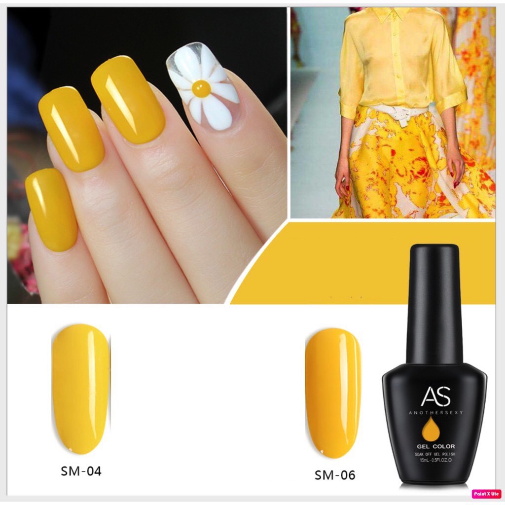 Sơn Gel AS Màu Vàng Nghệ Và Vàng Chanh Mã SM 15ml