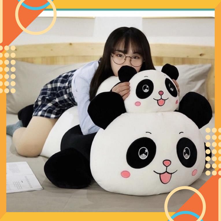 Gấu Trúc nhồi bông,Gối ôm hình gấu trúc khổng lồ,vải lông nhung co dãn 4 chiềuH&H BEDDING