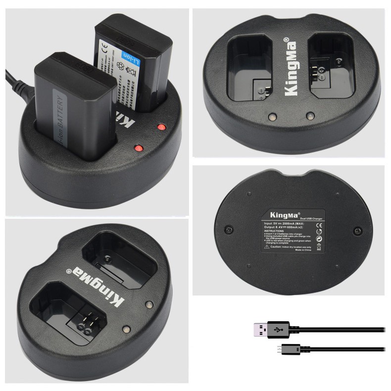 Dock Sạc đôi FW50 KINGMA USB cho Pin Sony NP-FW50