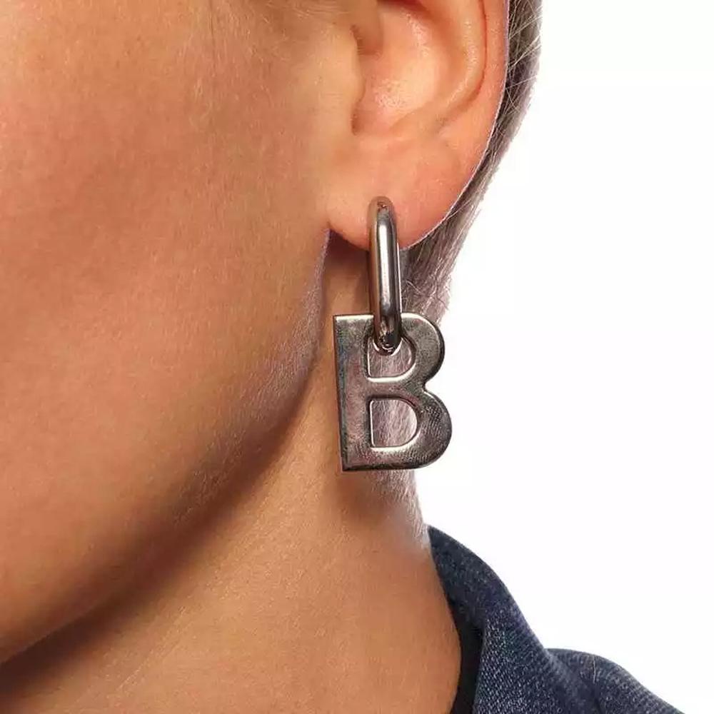 Hoa Tai Dáng Dài Mặt Hình Chữ B Thời Trang Cho Nữ