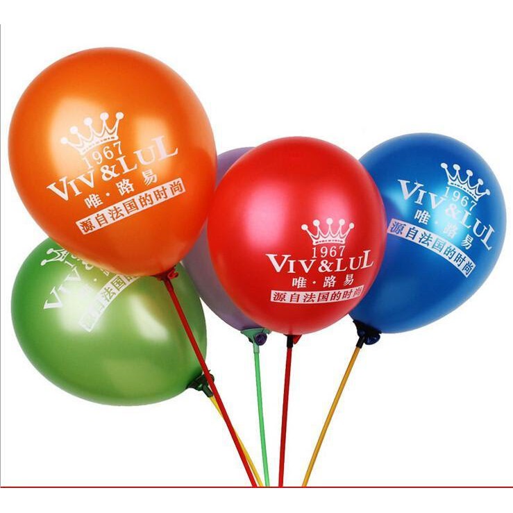 Bộ 10 quả bóng bay kèm que cằm bóng cầm tay