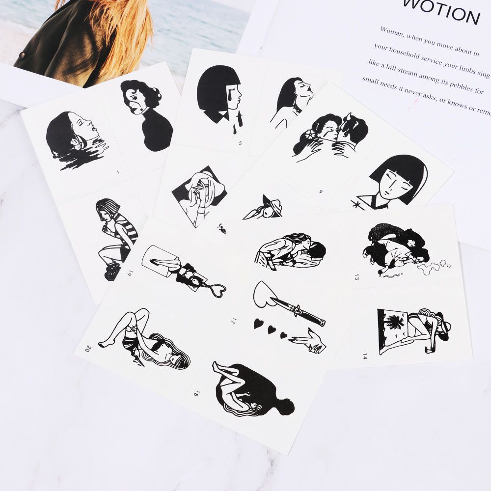 Set 100 hình xăm dán tạm thời chống nước unisex