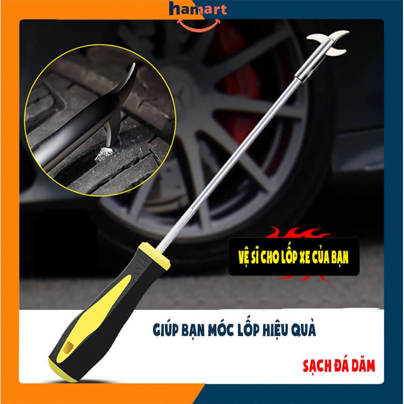 Dụng Cụ Móc Lốp Xe Kiêm Tô Vít Phụ Kiện Xe Hơi Sạch Đá Dăm Bảo Vệ Lốp Xe Tire Cleaning Hook