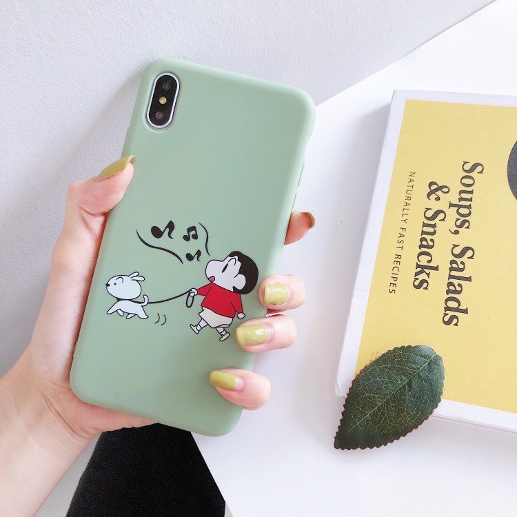 Ốp Lưng Đôi iPhone Chất Mềm Dẻo  Hình Shin Và Maruko Hoạt Hình Cute IPhone 6 6 plus 7 plus 8 8 plus x xs max 11 pro max