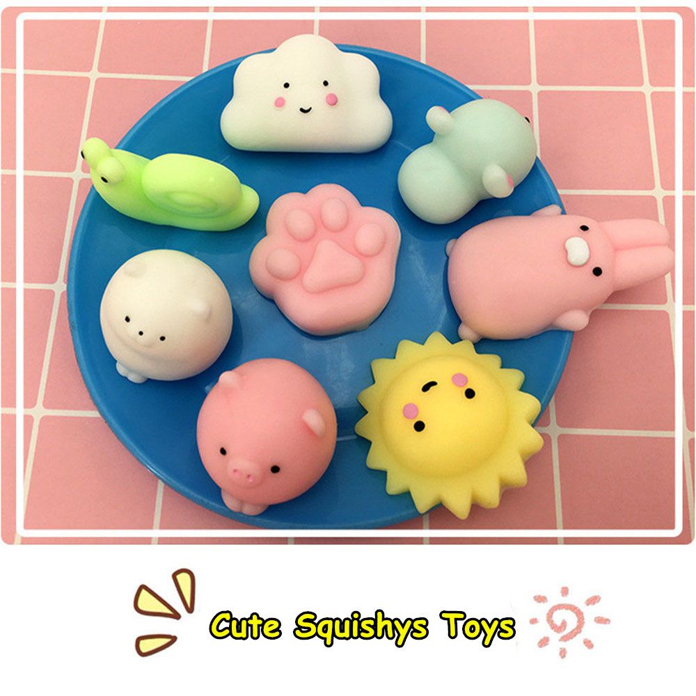 Set 1/5/10 quả bóng mềm dẻo giảm căng thẳng hình động vật dễ thương