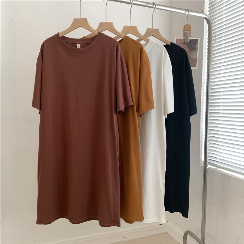 SUXI Áo Thun Cotton Tay Ngắn Dáng Dài Form Rộng Size Lớn Cho Nữ