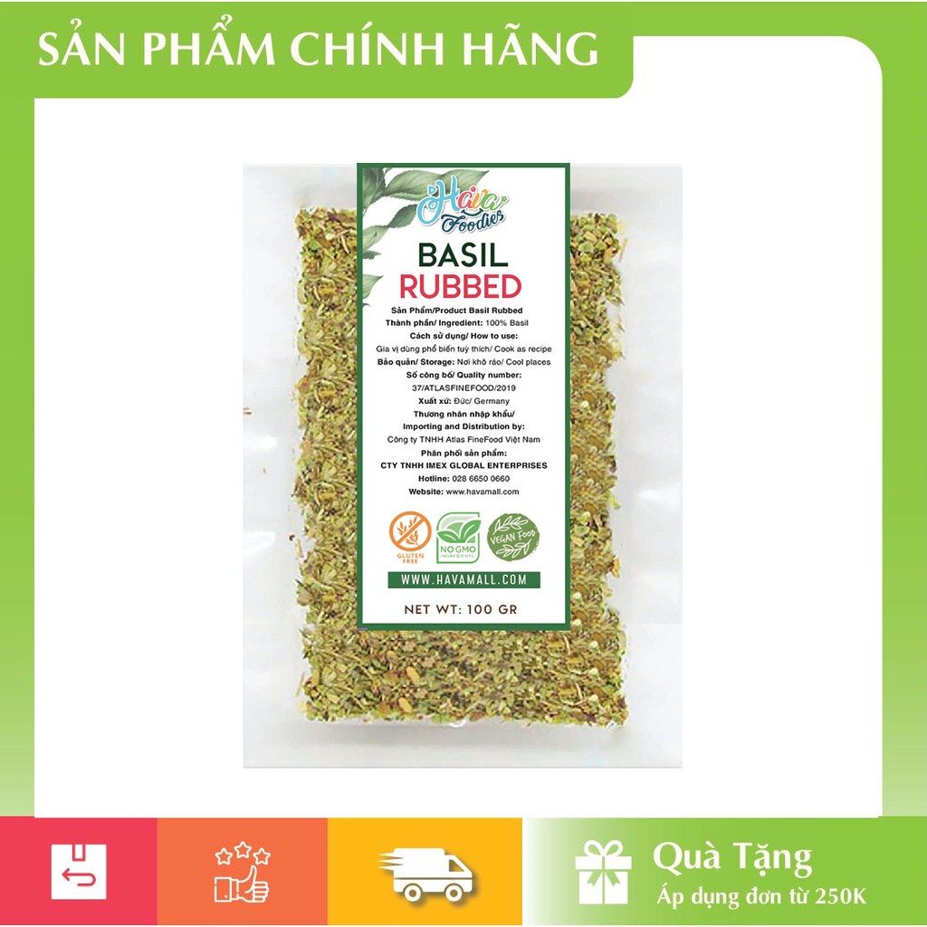 [HÀNG CHÍNH HÃNG] Lá Húng Nguyệt Quế Khô Gói 100gr - Dried Basil Leaves