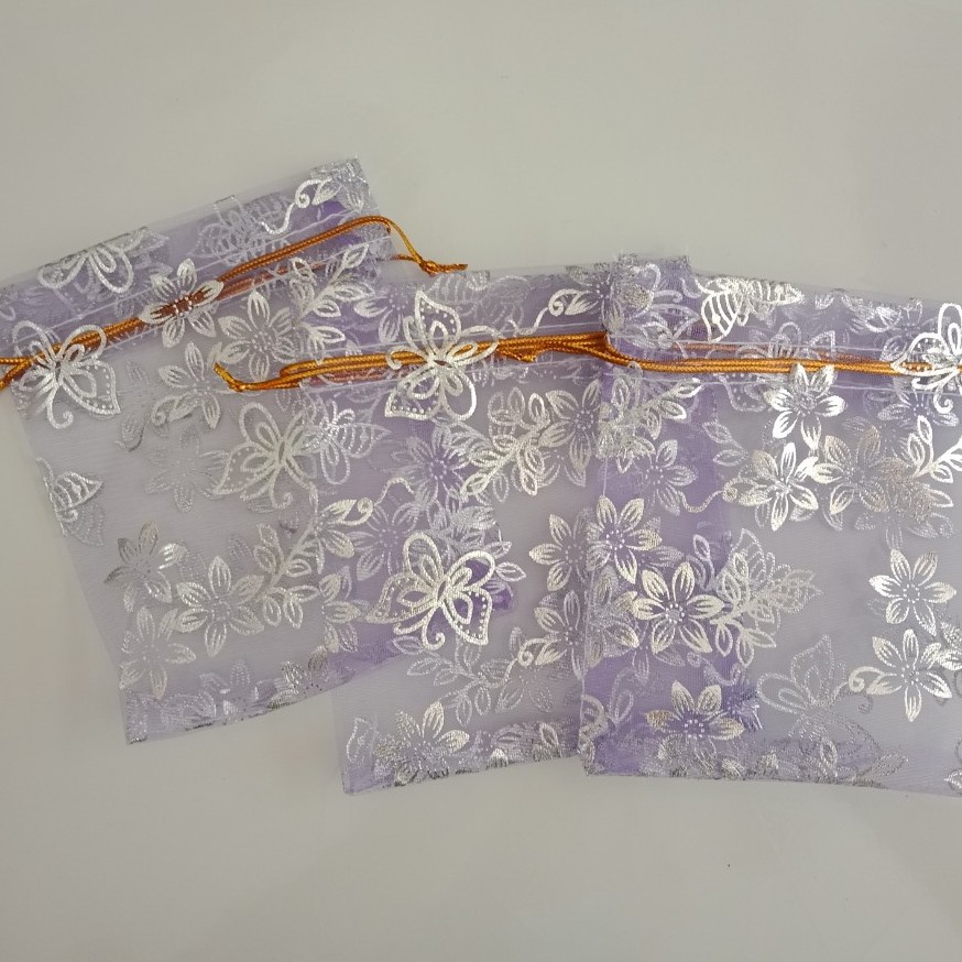 túi dây rút voan lưới màu tím hoa lilac kích cỡ 9x12cm làm quà tặng dễ thương - moon shop