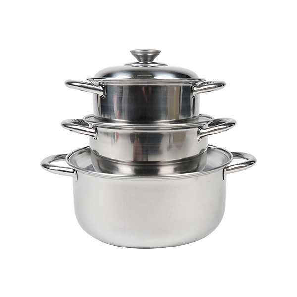 Bộ 3 nồi inox Shark Thái Lan cao cấp, quai cầm chống nóng dày dặn ...