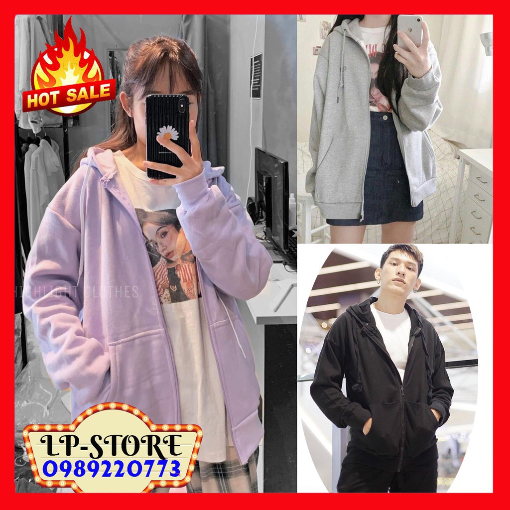 Áo Hoodie Nữ Nam - Áo Khoác Nỉ Unisex Trơn 7 Màu Siêu Hot (FREESHIP) | BigBuy360 - bigbuy360.vn