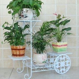 [ Siêu sale ] Cỡ Đại - Giá sắt để chậu hoa và cây cảnh hình Bánh xe sang trọng[ảnh thật]