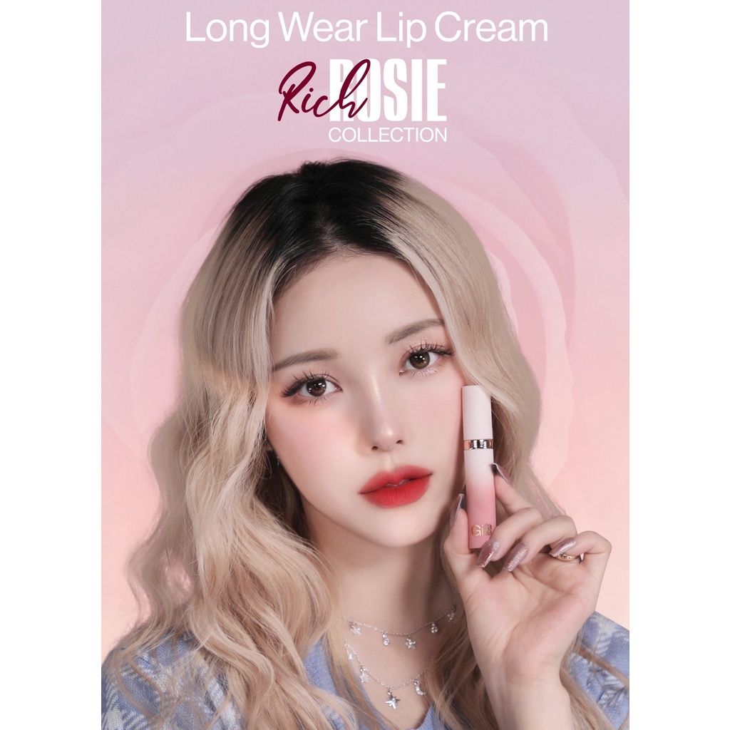 (Vỏ hộp tròn) Son Gilaa Long Wear Lip Cream Rich Rosie Collection (5g)