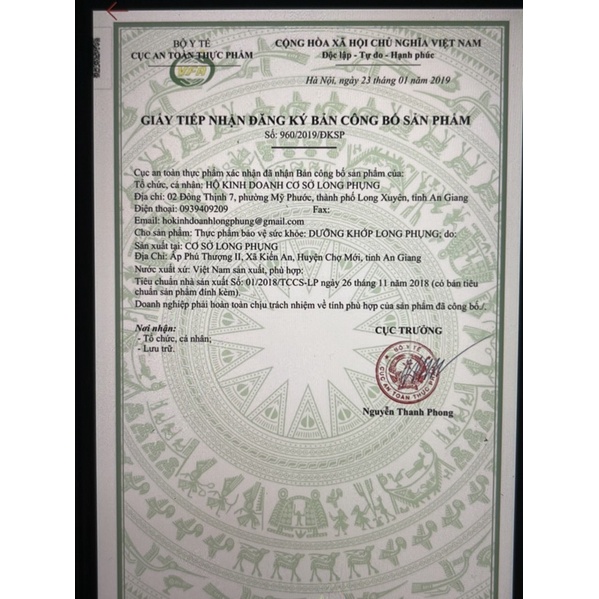DƯỠNG KHỚP LONG PHỤNG