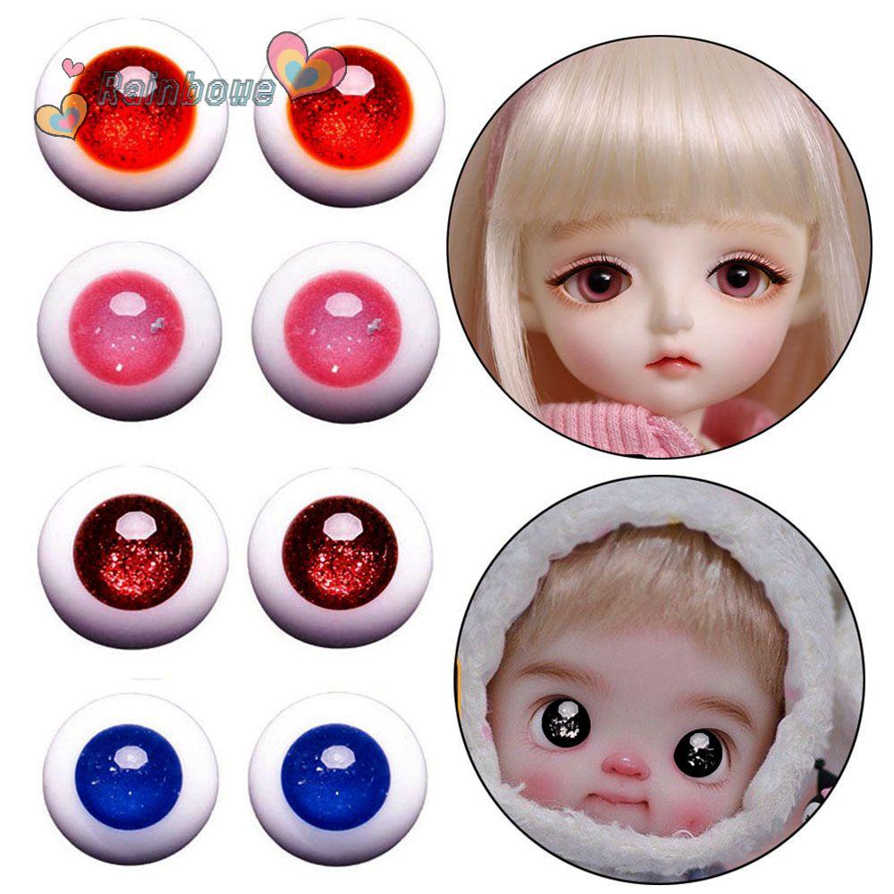 Mắt giả bằng thủy tinh 8mm /10mm màu đen / xanh dương chất lượng cao dùng làm mắt búp bê DIY