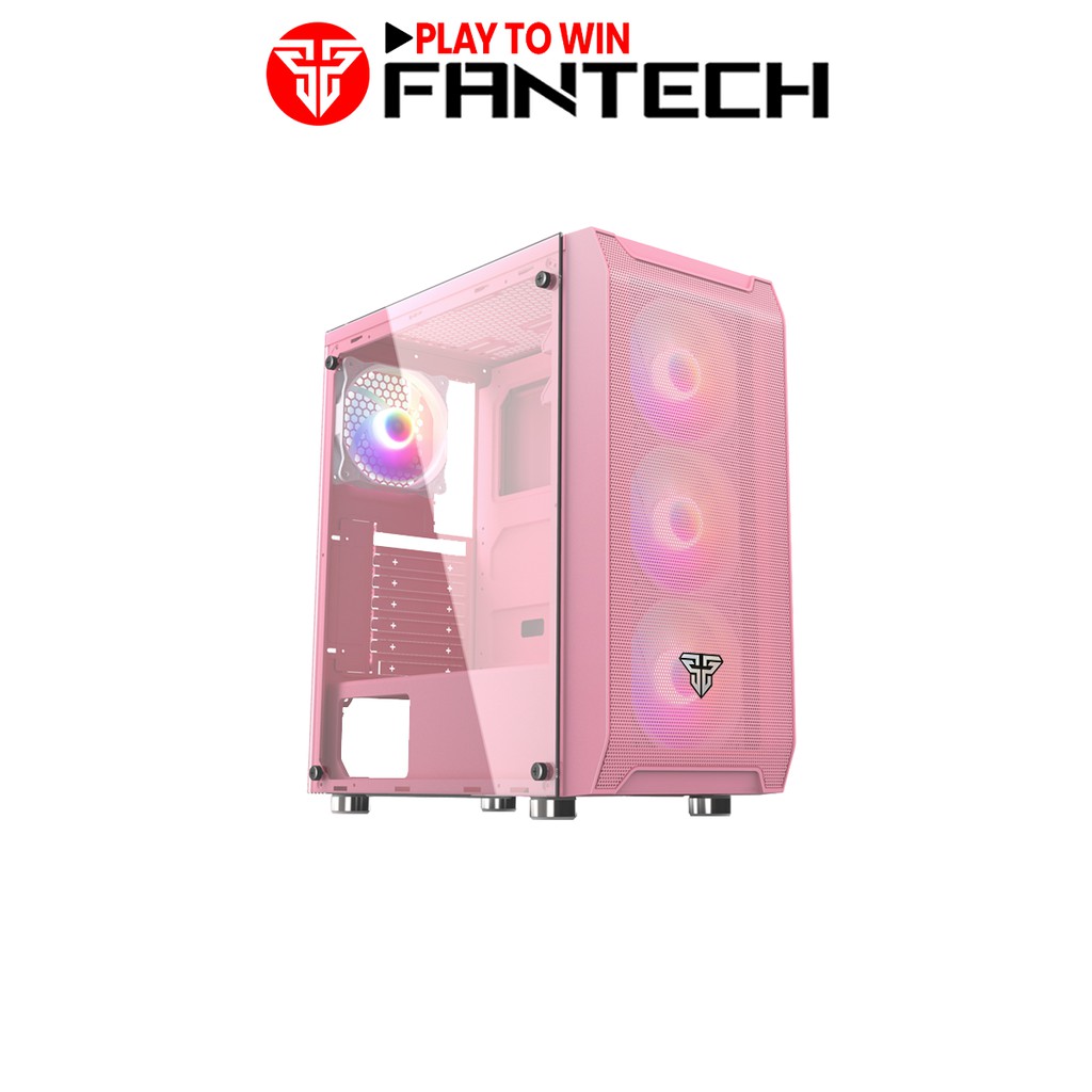 Vỏ Case Máy Tính Mặt Bên Kính Cường Lực FANTECH CG80 AERO Tặng Kèm 4 Quạt LED RGB - Hãng Phân Phối Chính Thức