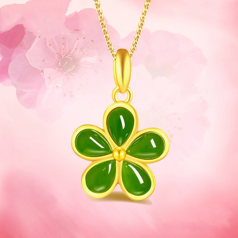 CLOVER (Hàng Có Sẵn) vòng cổ Mặt Hình Cỏ Bốn Lá Đính Đá