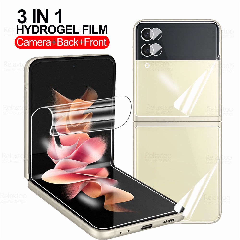 Miếng dán bảo vệ camera trước sau 3to1 Hydrogel cho Samsung Galaxy Z Flip3 ZFlip3 ZFlip
